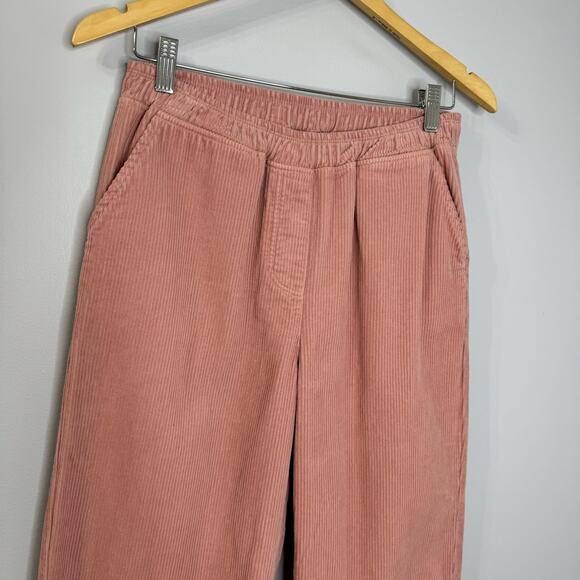 IT IS WELL LA Corduroy Crop Pant Pull-on Relax Fit Pink Cotton Women's S New - Picture 3 of 9